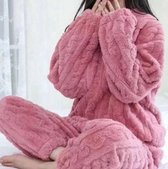 Herfst en winter Dames Pyjama Set Pyjama Lange Mouwen Dikke Warme Coral Fleece Flanel Dames
