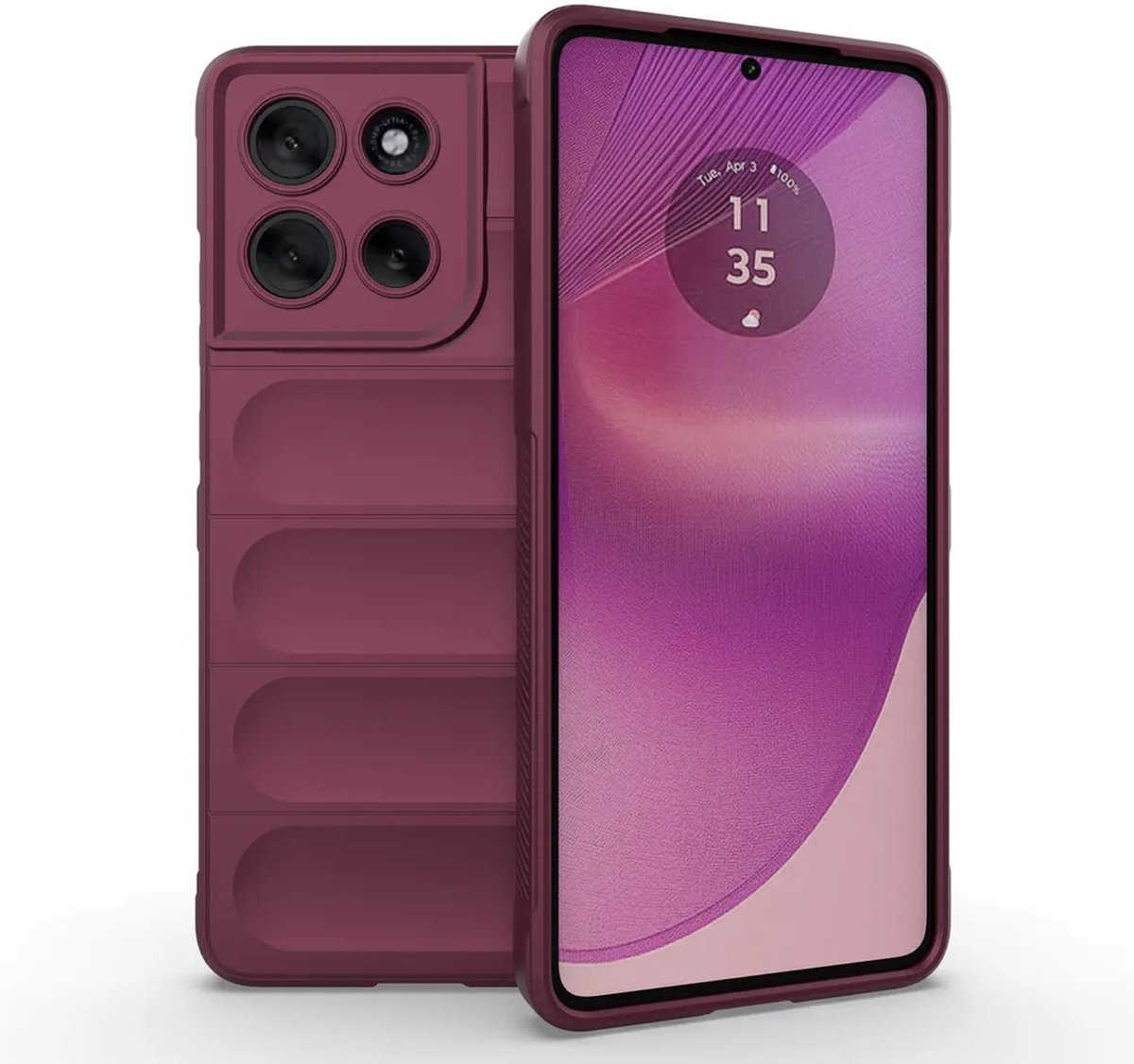 MobyDefend Hoesje - Geschikt voor Motorola Moto G86 - TPU Gripcase - Donkerpaars