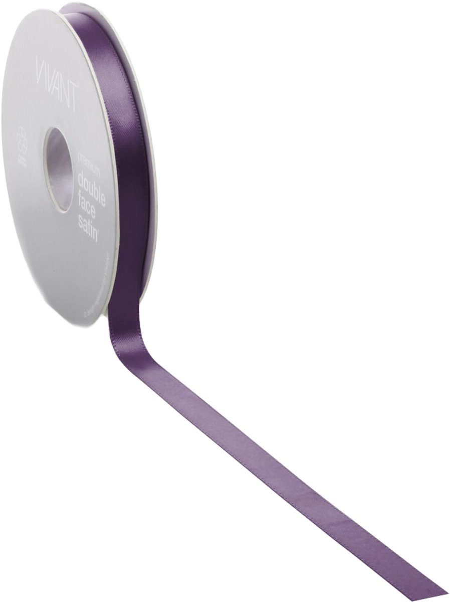 Aubergine Satijnlint – 38 mm × 25 m – polyester