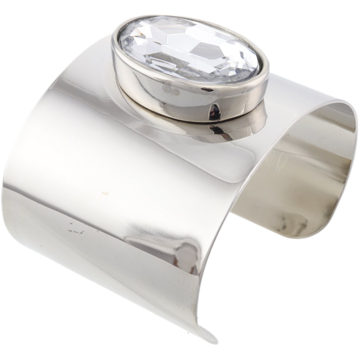 Behave – Bangle – Zilverkleur Transparant – Open – Breed – Statement – Dames