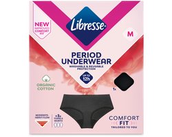 Libresse Menstruatie Ondergoed Wasbaar - zwart biologisch katoen - Medium