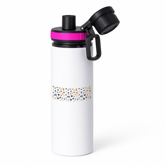 Foto: Hacebo ruimte waterfles met draaidop roze ruimte astronaut ruimteschip water fles 850ml