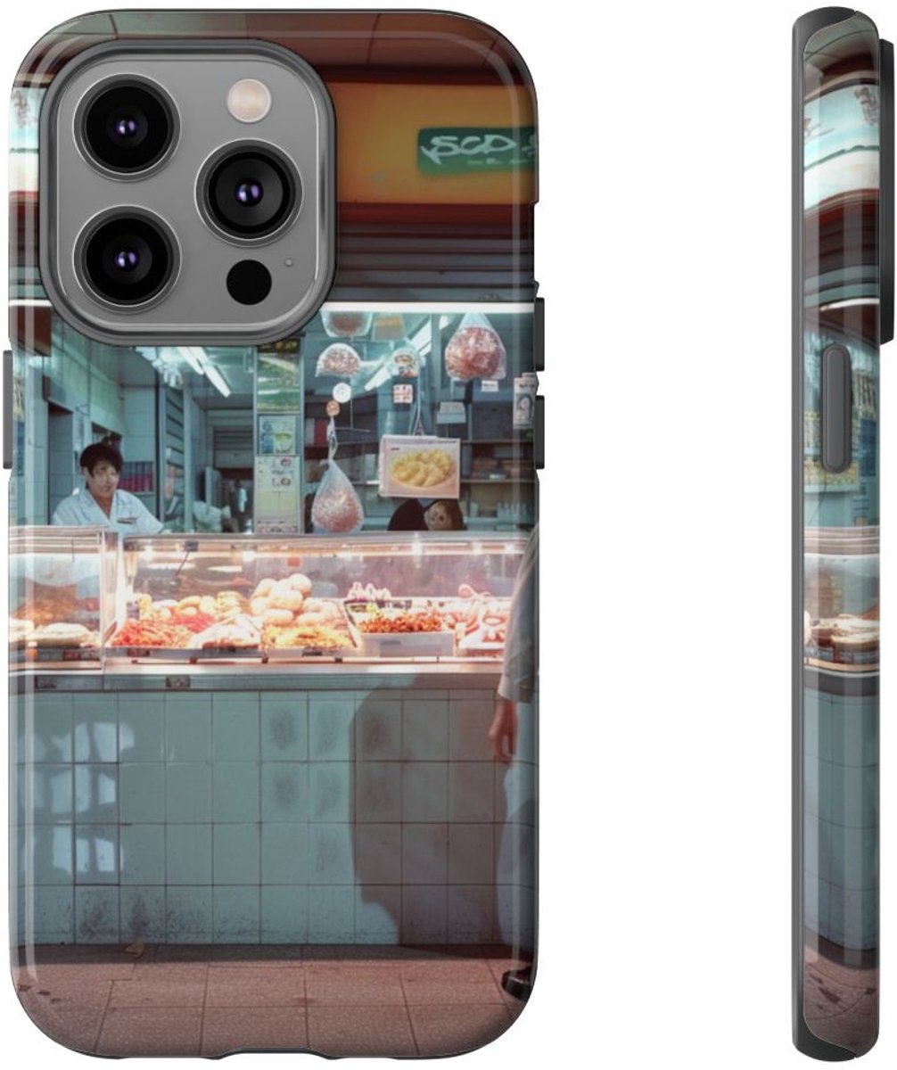 Straatvoedselkraam Tafereel – Telefoonhoesje Geschikt voor iPhone 14 Pro