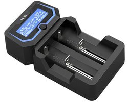X2 Intelligente Batterijlader voor 18650, 21700 en Ni-MH - 2A Snelladen - LCD Display