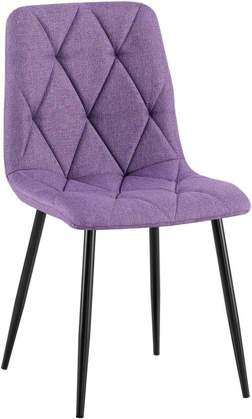 CLP Antibes Eetkamerstoel - klassiek - Metalen Frame - Belastbaar tot 150 kg - Ribstof - Corduroy -, Kleur:creme
