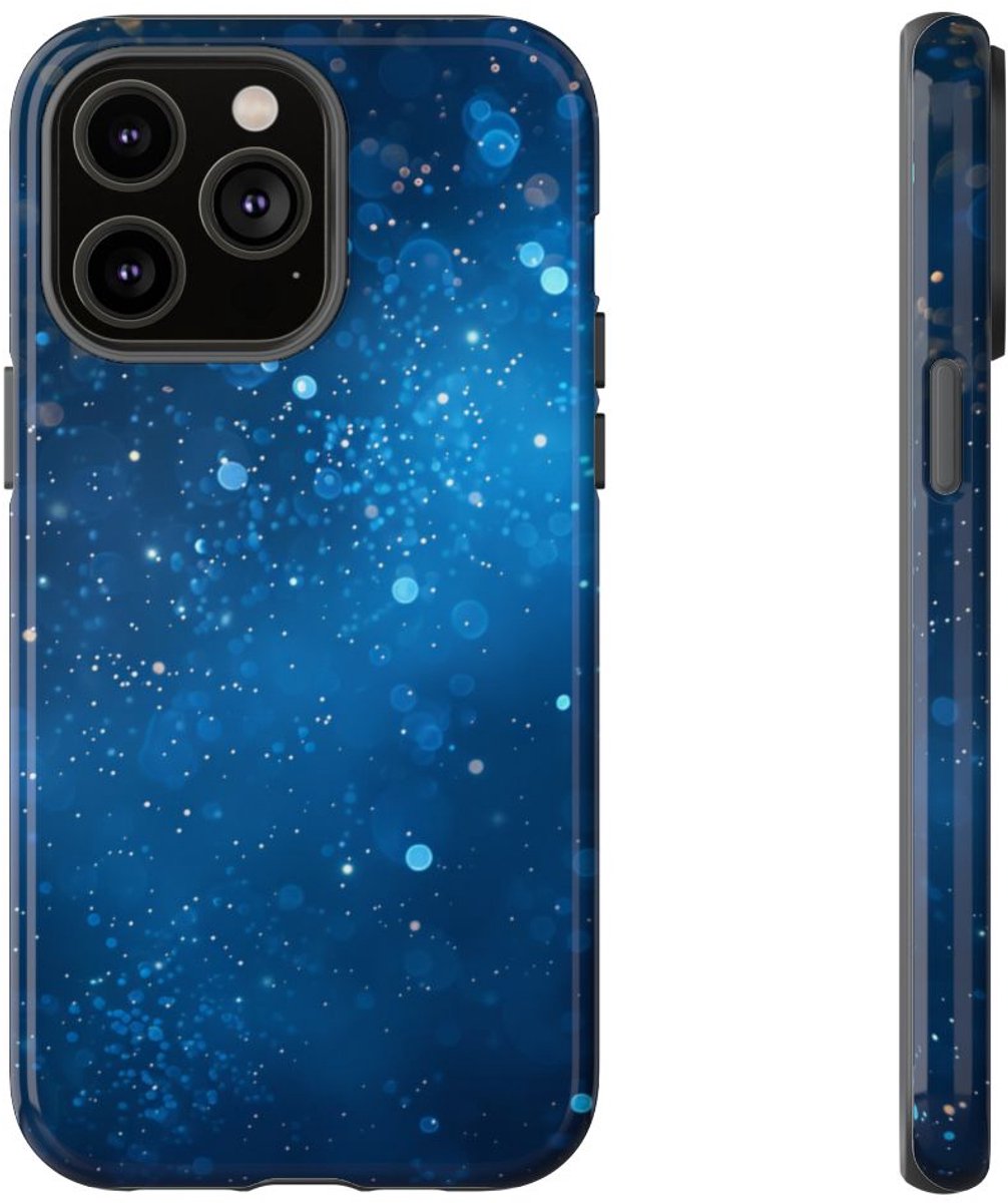 Diepblauwe Sprankelende Lichten – Telefoonhoesje Geschikt voor iPhone 14 Pro Max