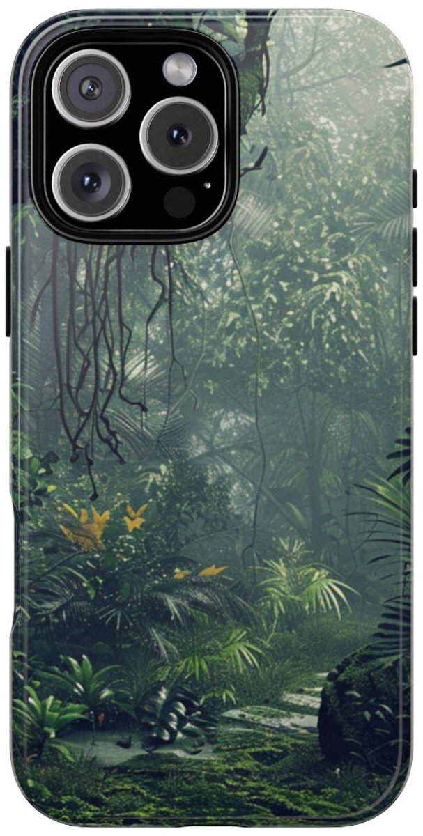 Dichtbegroeid Groen Junglepaden – Telefoonhoesje Geschikt voor iPhone 16 Pro Max