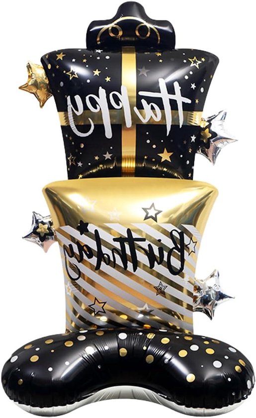 Huldeschild Classy Happy Birthday Zwart/Goud - Ooms Feestwinkel