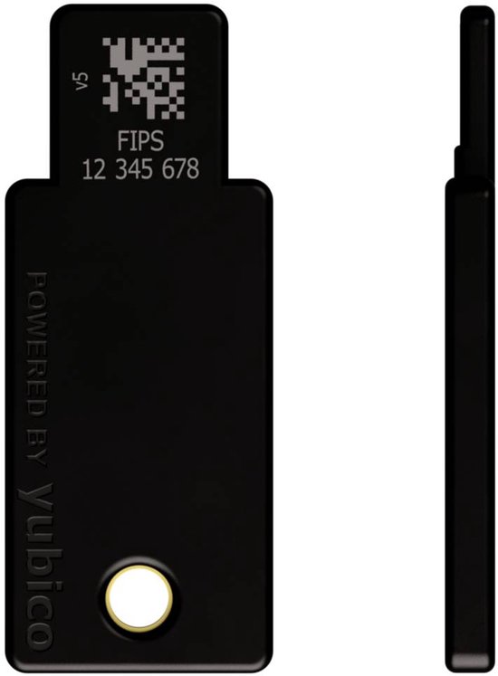 Yubico YubiKey 5 NFC FIPS Passwordmanager USB-stick Zwart/goud | bol