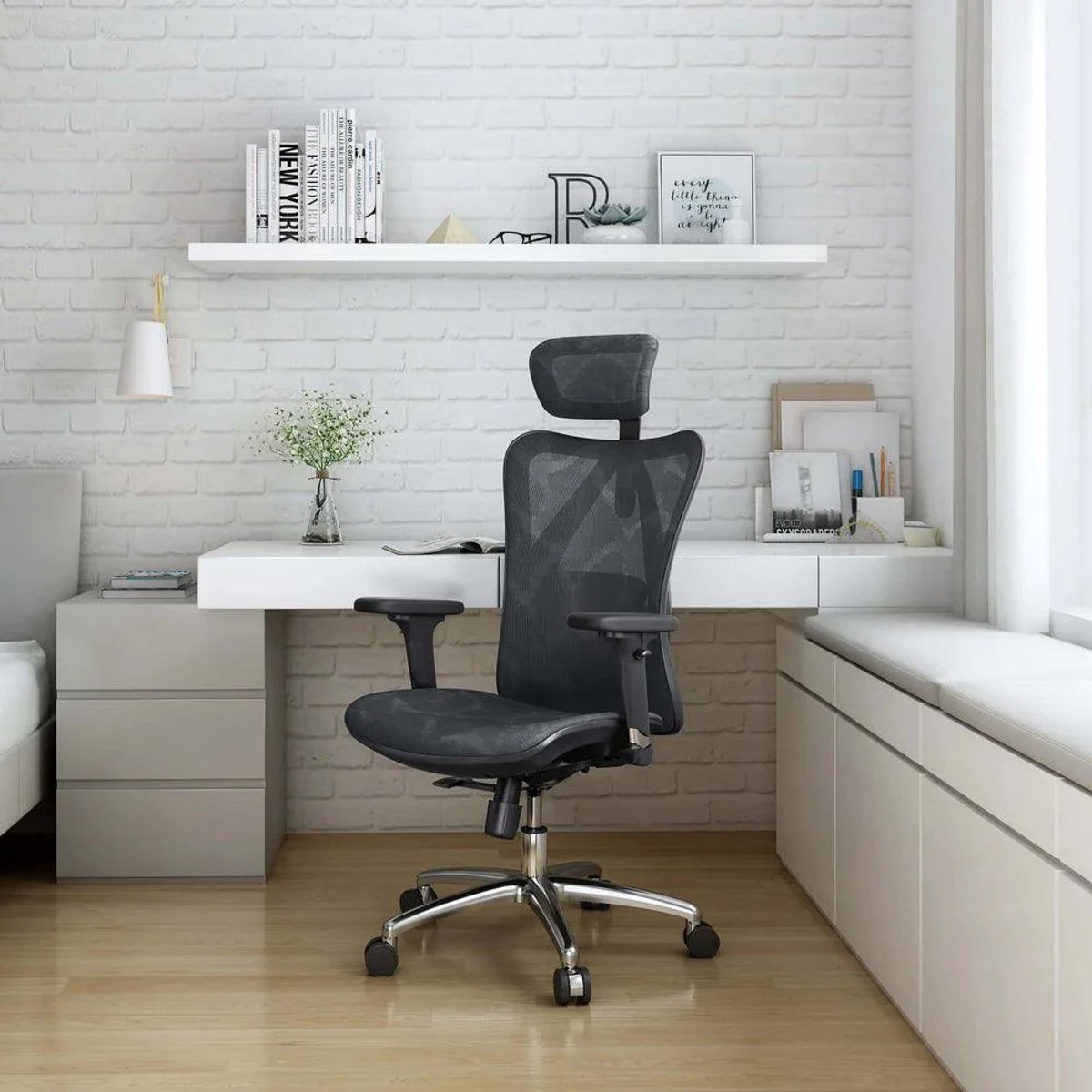 SIHOO M57 Ergonomische Bureaustoel met 3D-Armleuningen&Verstelbare Lendensteun-Premium Mesh Design voor Kantoor/Thuiswerken - 150kg Draagvermogen - 8cm Hoogteverstelling-3 Standen Kantelmechanisme (110°/116°/126°)-SGS/BIFMA Gecertificeerd——Zwart – foto 7
