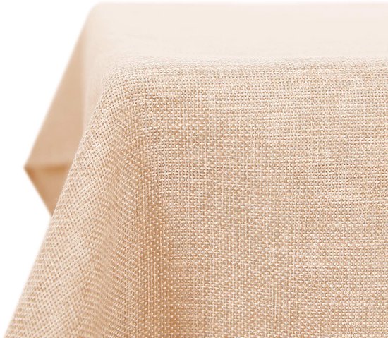 Tafelkleed rond 220 cm gecoat structuur linnen-look vlekken en waterafstotend lotuseffect #1224 (sering