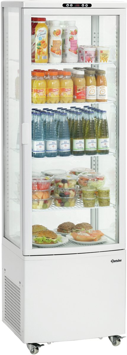Bartscher Koelvitrine 235L-W - 2–12 °C - 4 Niveaus - 525x455x1705mm