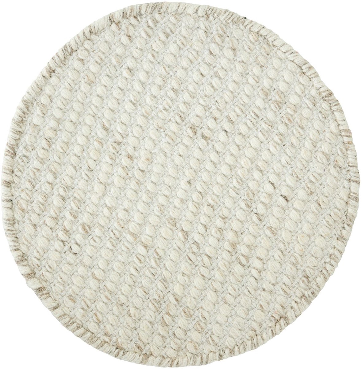 MUST Living Carpet Asuri round medium,Ø200 cm, ivory, 80% wool 20% cotton