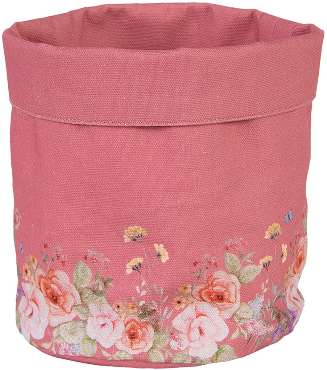 Clayre & Eef Broodmand Ø 15x16 cm Roze Katoen Bloemen
