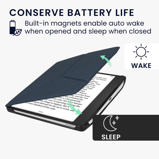 kwmobile e-reader hoesje geschikt voor Pocketbook Era / Era Color hoes - Ereader flip case met standaard - E reader cover van kunstleer - In donkerblauw van Merkloos — afbeelding 5