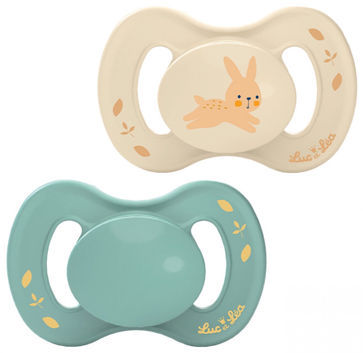 Goedkoopste Luc et Léa Nature 2 Anatomische Fopspenen Extra-Fijn Speen 0-6 Maanden (Modellen Konijn Beige en Blauw
