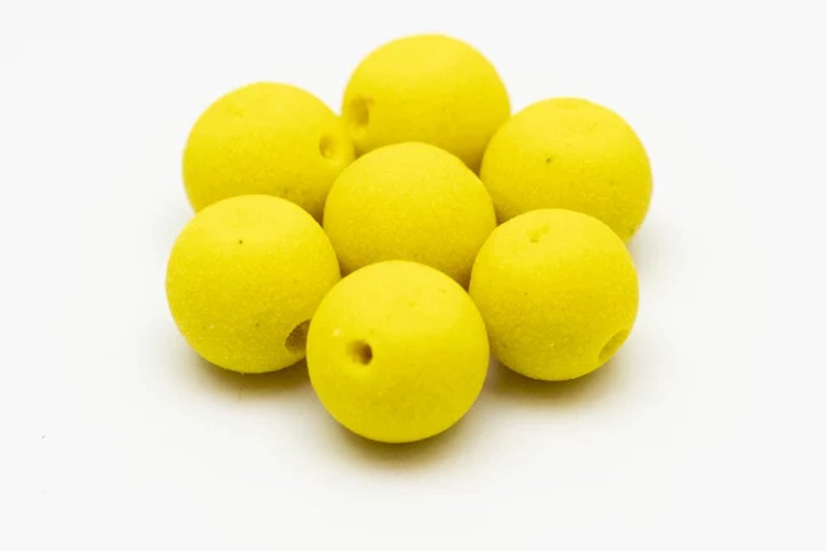 Reniers Fishing Mini Boilies Pre Drilled 8 mm (80gr) - Kleur : Fluo Geel