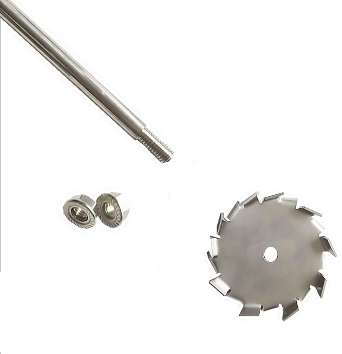 Allecto Plus - RVS Roerstaafzaag voor Dispersie - 304 RVS Roerder met Ronde Plaat - 25cm Roerstaaf - Blender RVS Propeller