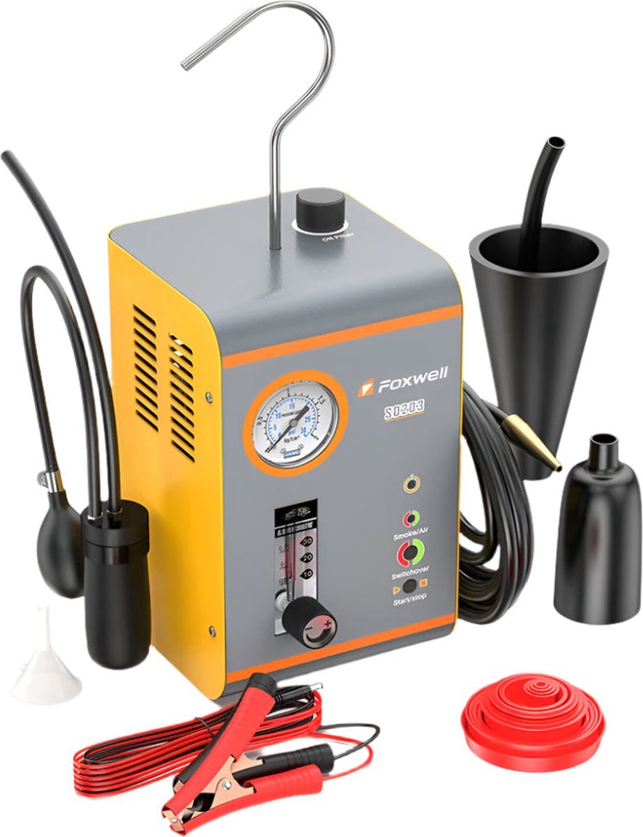 Automobiele Rookmachine - Ingebouwde Luchtpomp - EVAP - Vacuümlekdetector - Rooklekdetector voor Auto's - Dubbele Diagnosetool voor Lekkage in Autoleidingen - Autos Pipe Systems Rooklekdetector - Grijs