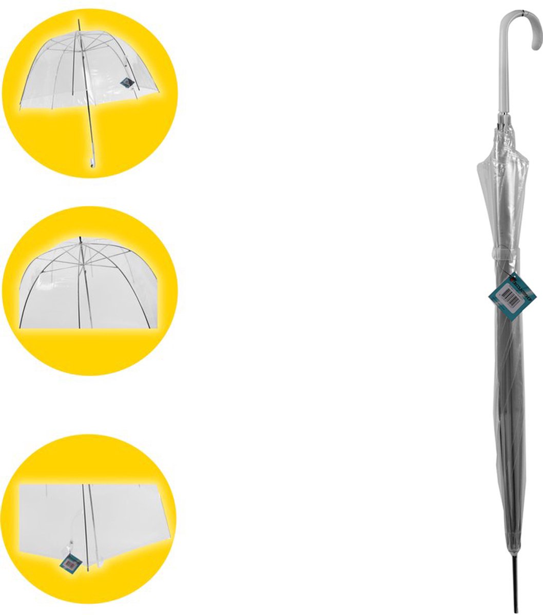 Transparante Koepelparaplu Set van 2 – Paraplu Bruiloft Lichtgewicht – Doorzichtige Paraplu Ø75 cm – Haakvorm Handvat – Koepelvormige Paraplu voor Speciale Gelegenheden en Fotoshoots — cadeau in Cadeau-ideeën - foto 8
