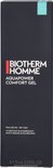 Zwarte doos met BIOTHERM HOMME Aquapower Comfort Gel in witte letters, met turquoise detail