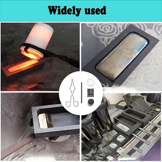 5 Stuks Gesmolten Staaf Grafiet Kit Sieraden Metalen Giettang Grafiet Smeltkroes Tang Kit Gietvorm