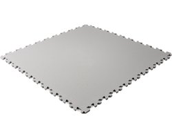 Rubbermagazijn | PVC kliktegel hamerslag - 7mm | 50x50cm | lichtgrijs | winkel | showroom | garage | prijs per stuk