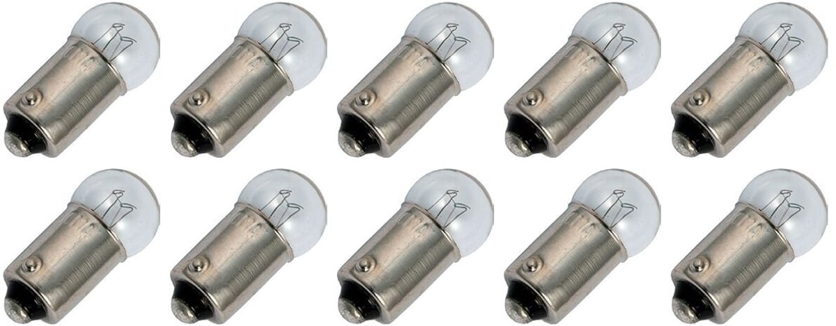 Signaallamp Ba9s 12V 1.2W - 100 mAh - 10 stuks - G11 Gloeilamp Ø11mm - 24mm - 2500K - Dimbaar