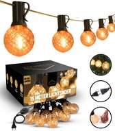 Homezie® Lichtsnoer 15 meter met 30 LED bulbs | Inclusief dimmer | Warm wit | Koppelbaar & Dimbaar