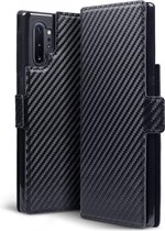 Samsung Galaxy Note 10+ Bookcase hoesje - CaseBoutique - Effen Zwart (Carbon-look) - Kunstleer
