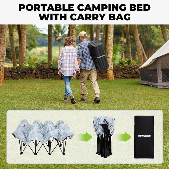 Dubbele Campingbedden met Luchtmatras - 2 Personen, Opvouwbaar Kampeerbed met Luchtmatras, Draagbaar Luchtbed met Pomp, Bijzettafel, Slaapbed voor Reizen, Vissen, Picknick, BinnenGebruik van Merkloos — afbeelding 2