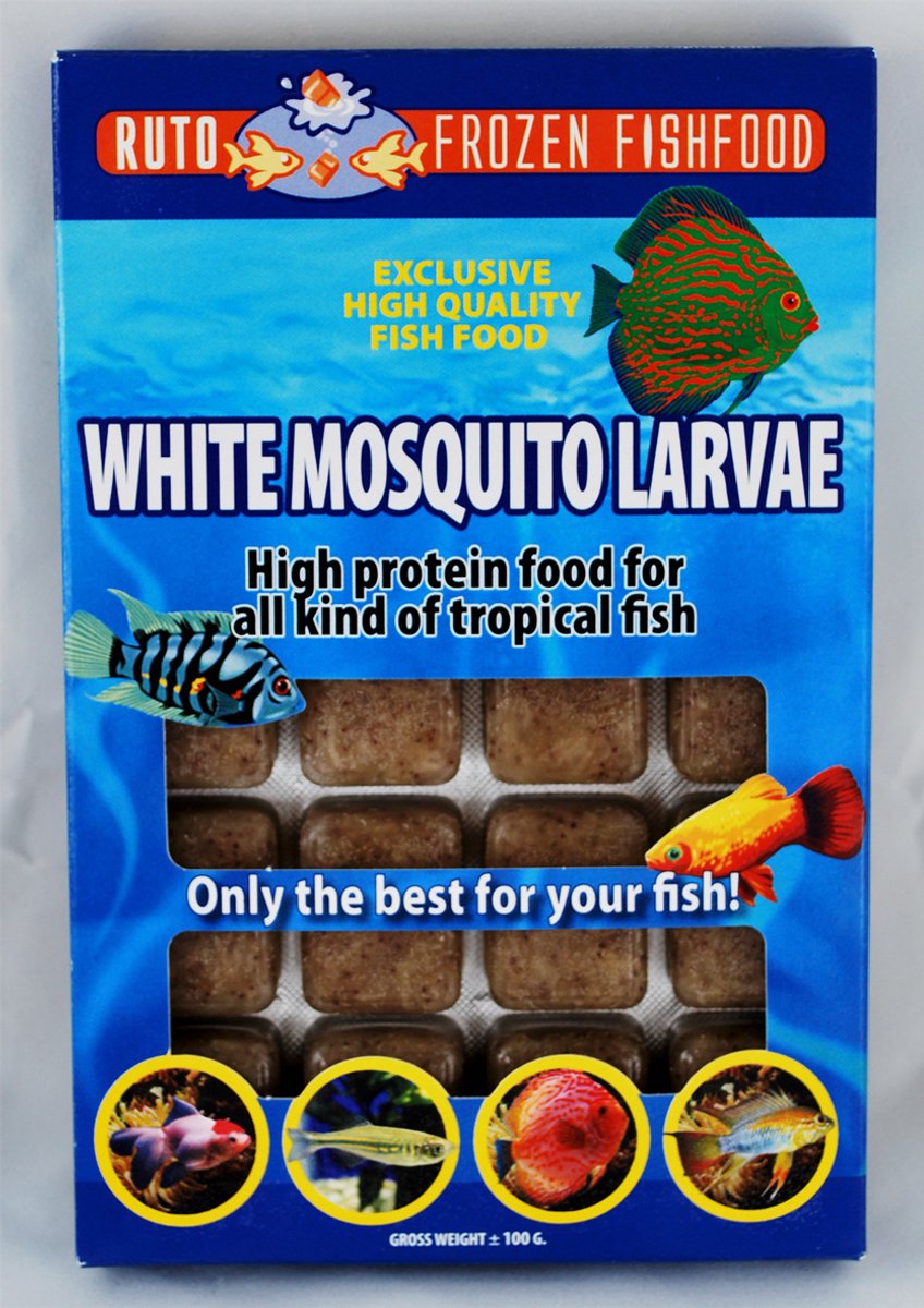 Ruto Diepvries witte muggenlarven 100 g | 24 blokjes | blisterverpakking Diepvries