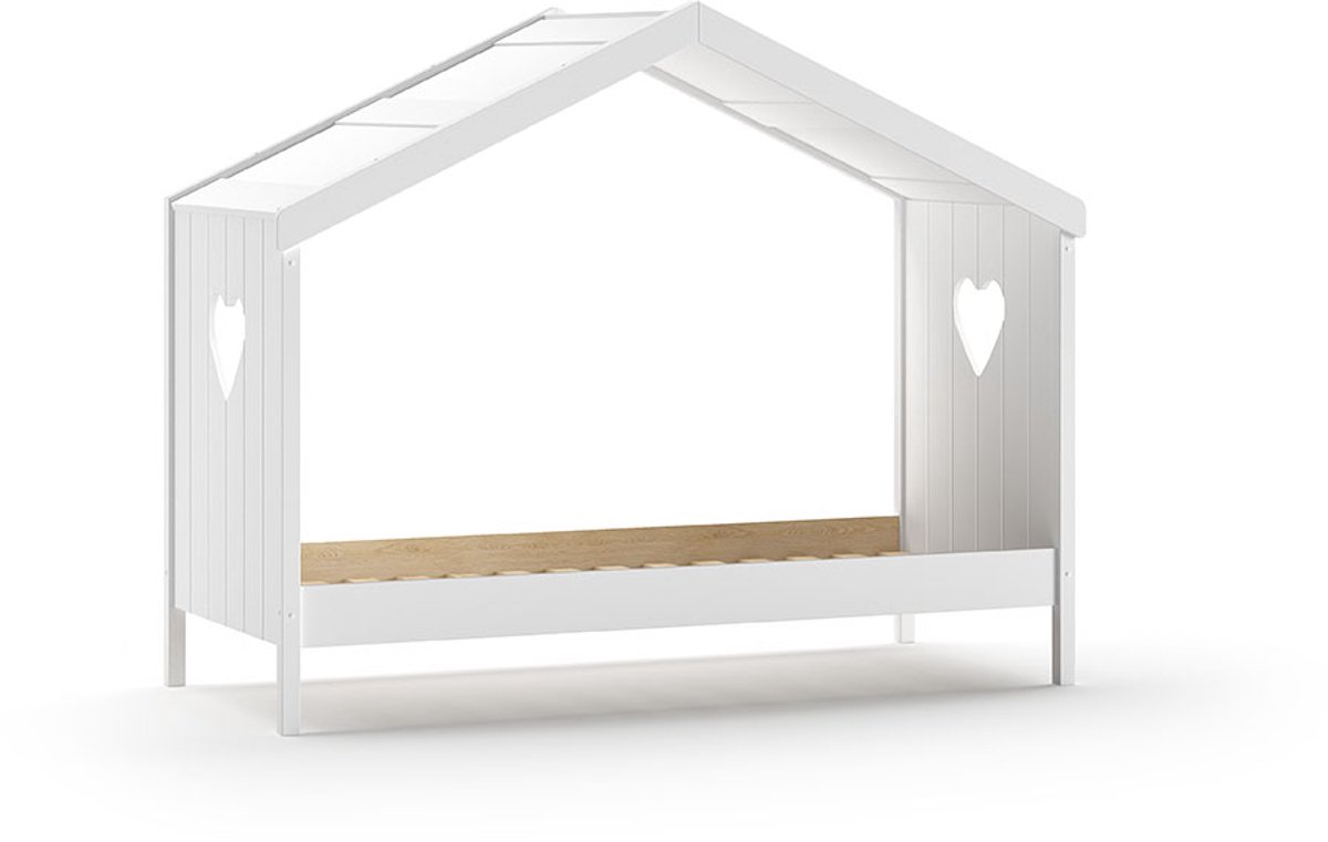 Vipack Open Bedhuisje Amori 90x200 Cm - Wit - Vipack - Huisbed - Wit - Hout; MDF Eenpersoons Normaal Bed