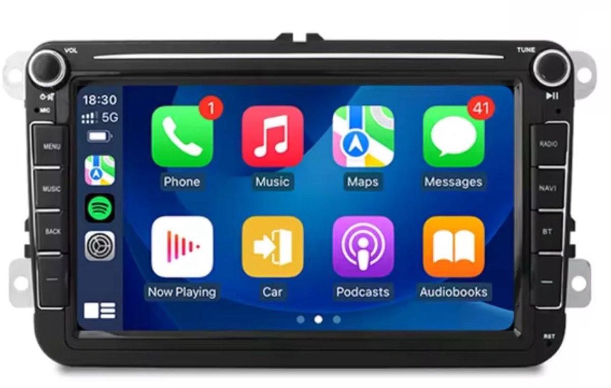 Navigatiesysteem auto met scherm - autoradio geschikt voor CarPlay en Android auto - bluetooth radio - geschikt voor Volkswagen Passat 2005-2015