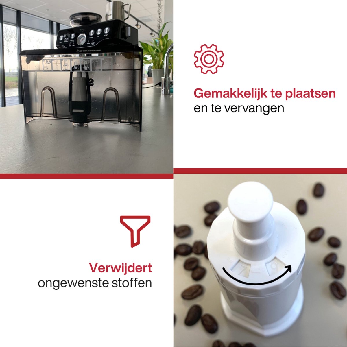 4x Eccellente Waterfilters voor Sage Barista Express - SES008 & BES008 Espressomachine - 4 stuks - voor Koffiemachines - Oracle - Dual Boiler - Solis - Duo Temp - Bambino Plus - 12 maanden gefilterd water — afbeelding 3