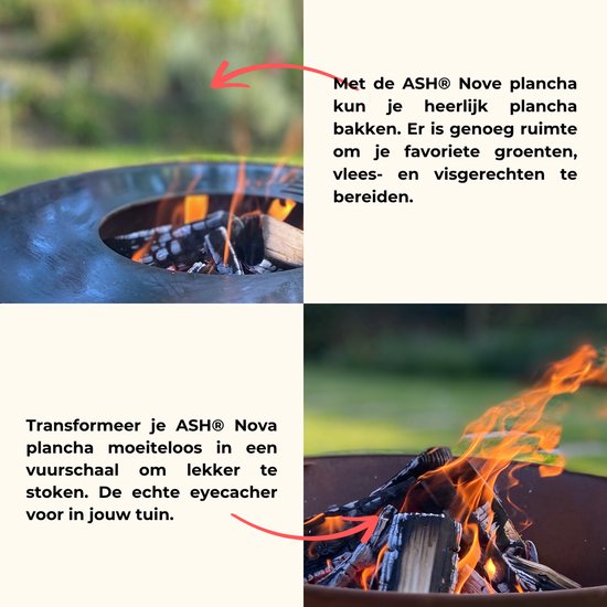ASH - Nova - XL - Plancha barbecue met grillring - Buitenkoken - Plancha BBQ - Plancha Bakken - Zwart - Grillring van Merkloos — afbeelding 3