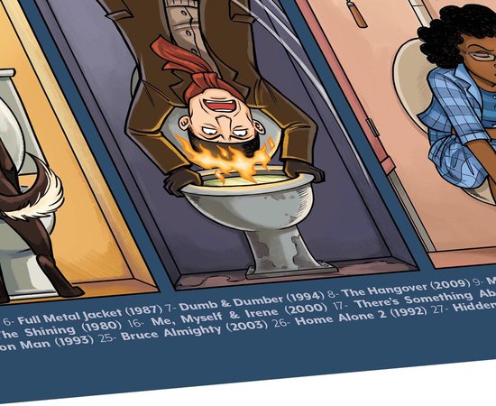 Ibenzoa® Grappige Cultfilm Poster voor Toilet- en Badkamerdecoratie - A2-formaat - Uniek Cadeau-idee