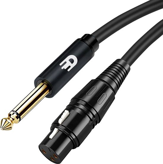 Drivv. Câble XLR Premium - XLR femelle vers jack 6,35 mm mâle - Jack Stéréo - 3 mètres