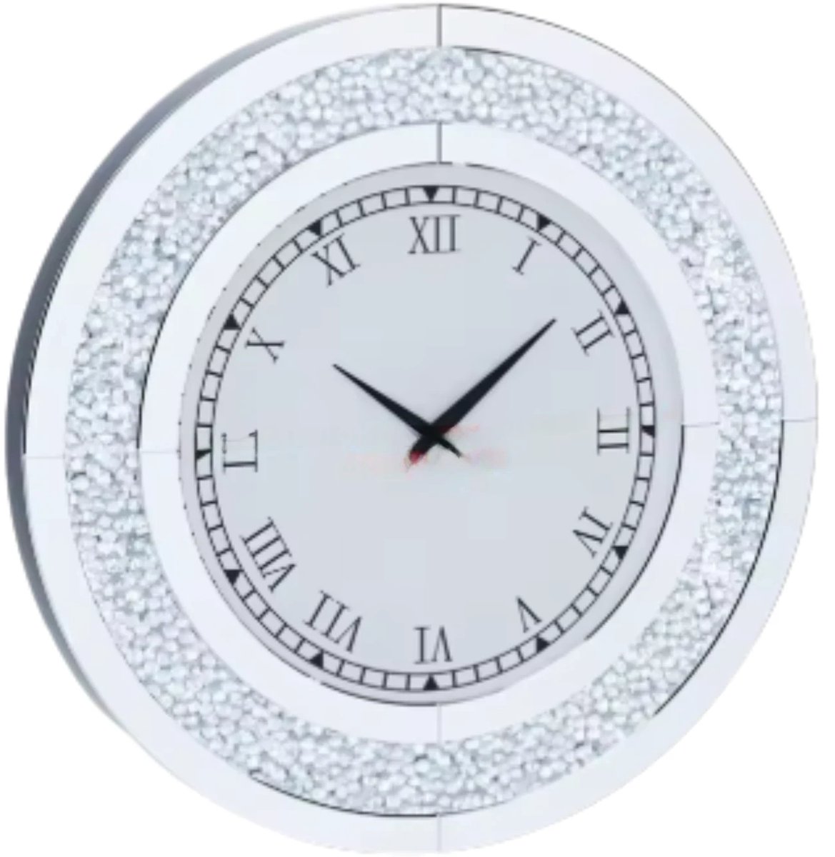 Elegante Spiegel klok - Zilver - Ronde wandspiegel - 80cm - Zonder verlichting - Woonkamer