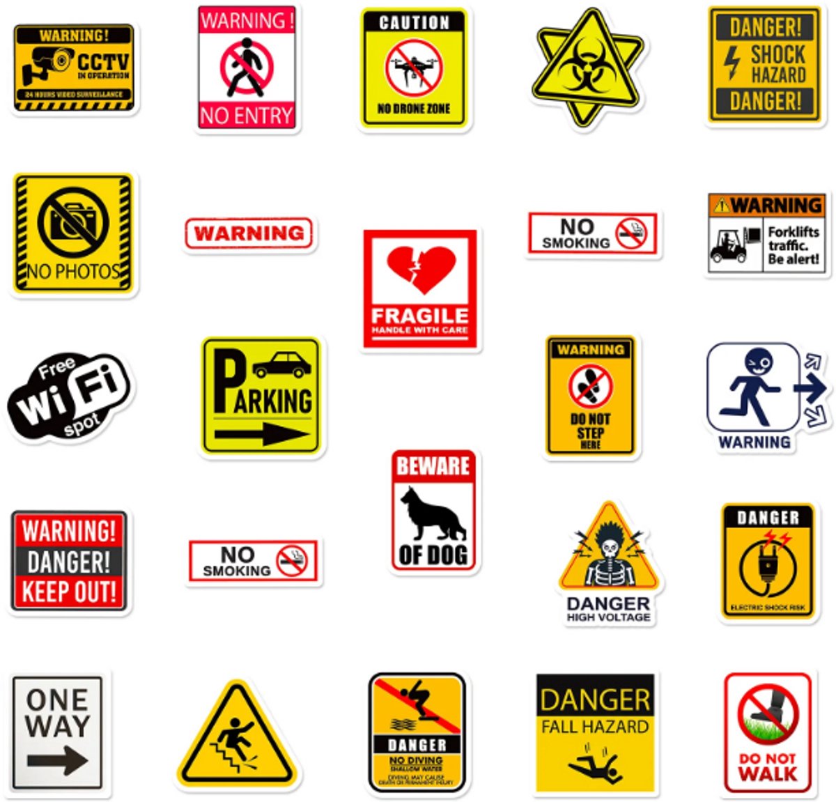 Daily Essentialz Warning Stickers - Skate stickers - Stickers Bullet Journal - Graffiti Stickers - Stickers - Stickers Volwassenen - Stickerbomb - Skateboard Stickers - Stickers Laptop - 50 stuks — afbeelding 4
