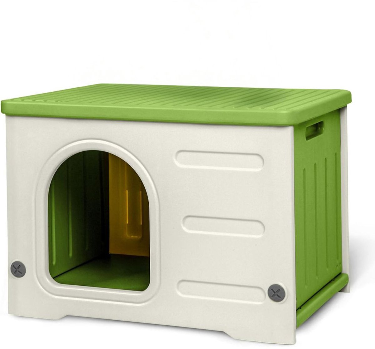 CLGP® Kattenhuis voor Buiten - Kattenhok Binnen - Kattenbench - Kattenren - Wit en Groen