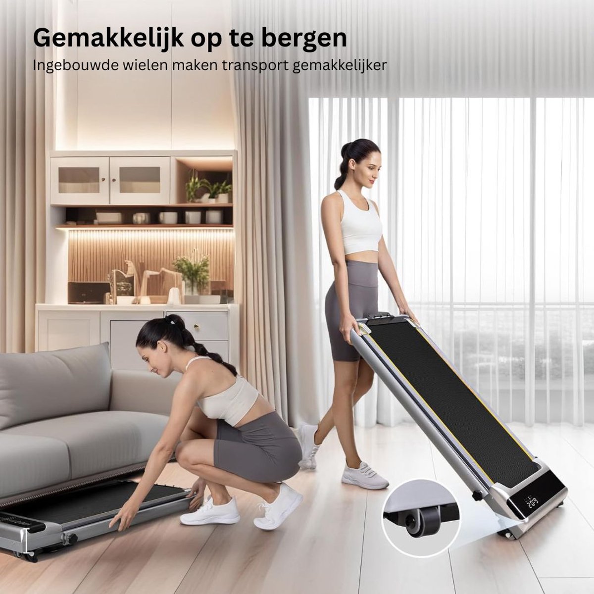 Afbeelding 2 van CLGP® Loopband Inklapbaar - Hometrainer Elektrisch - Walking Pad Fitness - Grijs