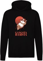 Hamster gangster | se détendre | trainer dehors | escroc | animal | rongeur | drôle | Unisexe | Pull | Sweat | Hoodie | Capuche | Noir
