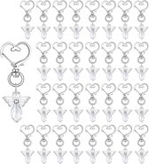 Allecto Plus - Sleutelhanger kristal engel voor doop en communie - 30x - Baby shower feest - Bruiloft en begrafenis - Geschenken herinnering