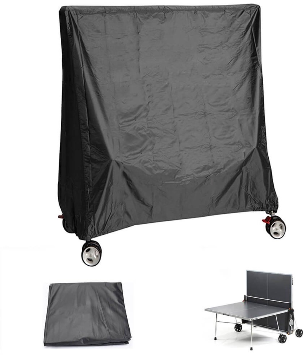Unyqoos Tafeltennistafel beschermhoes waterdicht en UV-bestendig met koordsluiting 165 x 70 x 185 cm Zwart