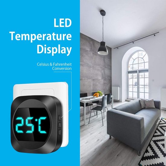 Deurbel - deurbel draadloos - deurbellen - Draadloze deurbel met LED-temperatuur - Waterdichte elektronische deurbelkit - met 2 plug-in ontvangers - Bereik van 150 m - 4 volumeniveaus - 38 melodieën — afbeelding 2