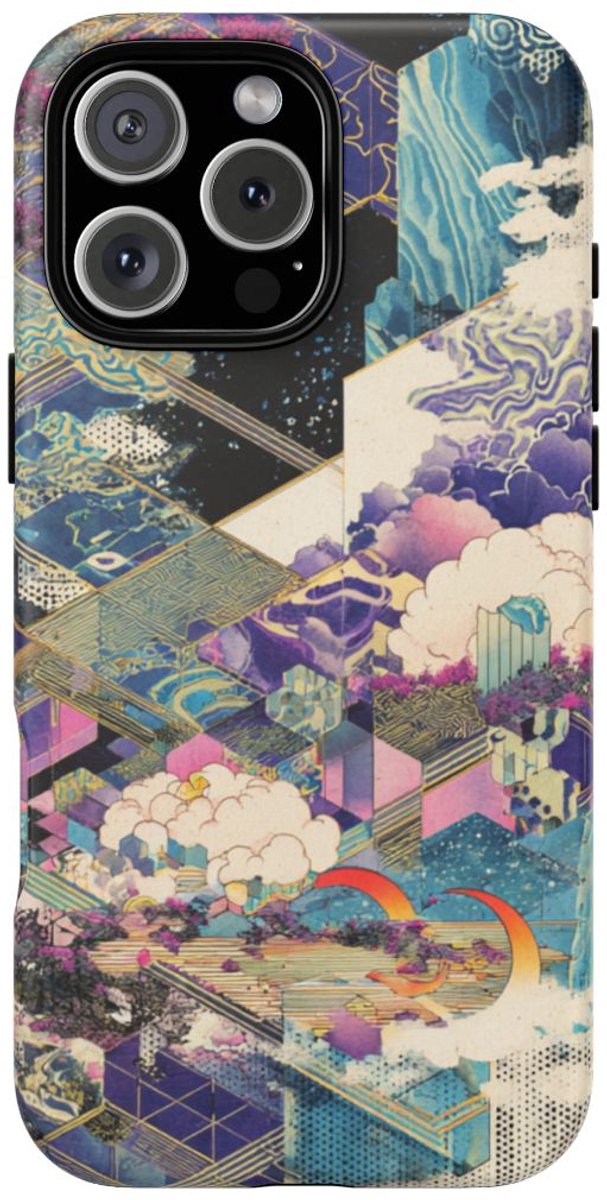Abstracte Geometrische Natuurtaferelen – Telefoonhoesje Geschikt voor iPhone 16 Pro Max