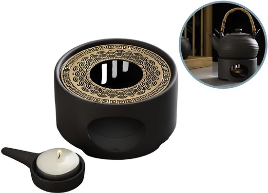 XEMM Rechaud - Warmhoudplaatje Theepot - Zwart met Koper Design - ø14,5 cm — afbeelding 2