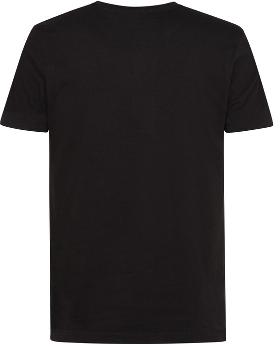 Zwart T-shirt met korte mouwen, achterkant.