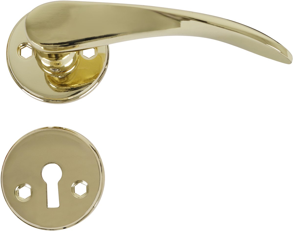 HOME It® deurklink met rozetten, sleutelplaatjes messing